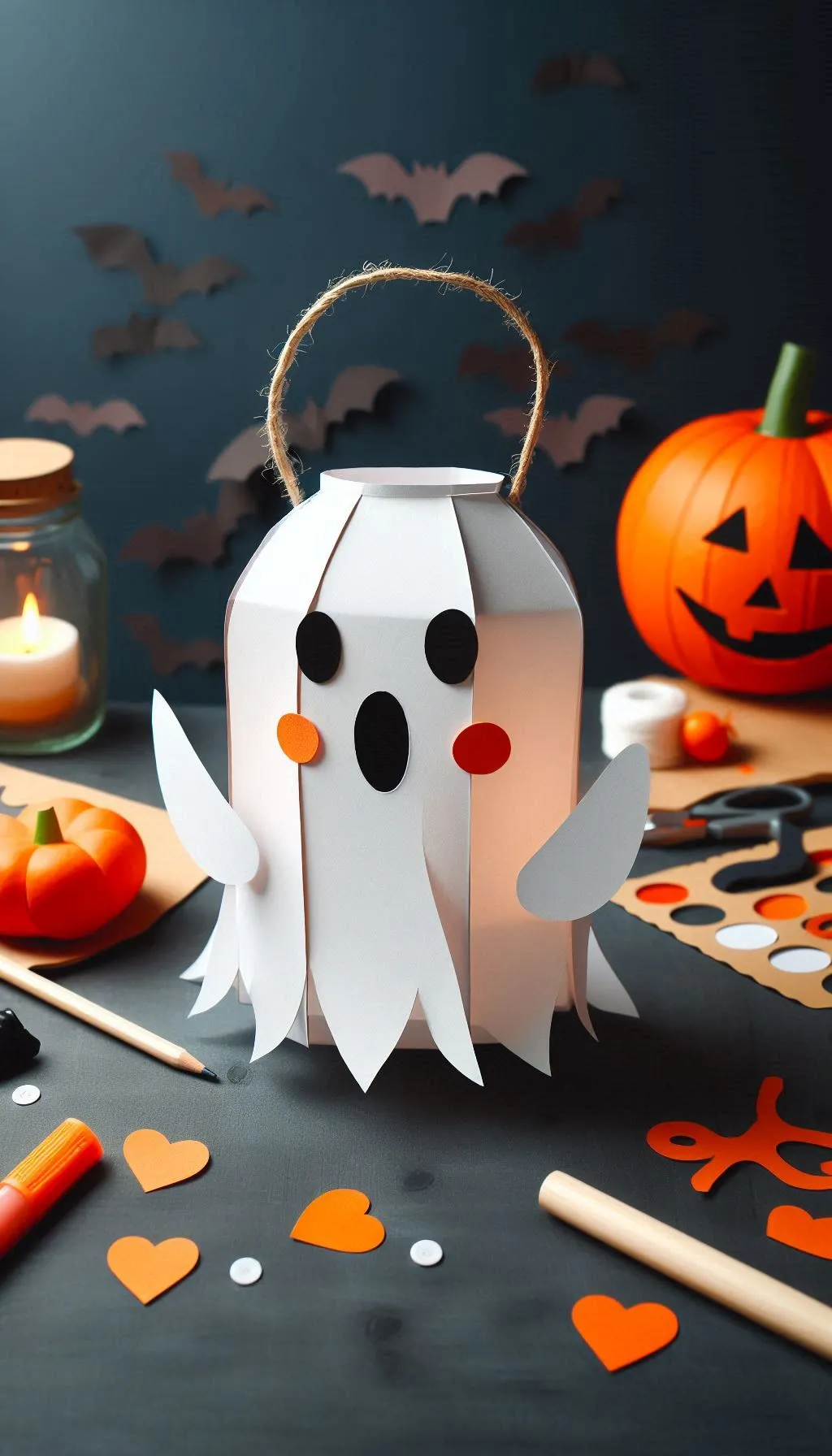 Spooky lantaarns knutselen met papier7