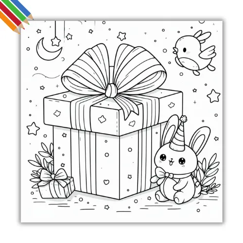 Kleurplaat Cadeautje thumbnail