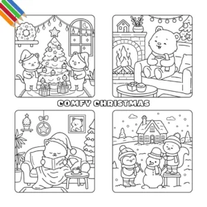 Kleurplaat Comfy Christmas