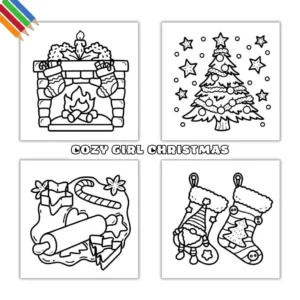 Kleurplaat Cozy Girl Christmas