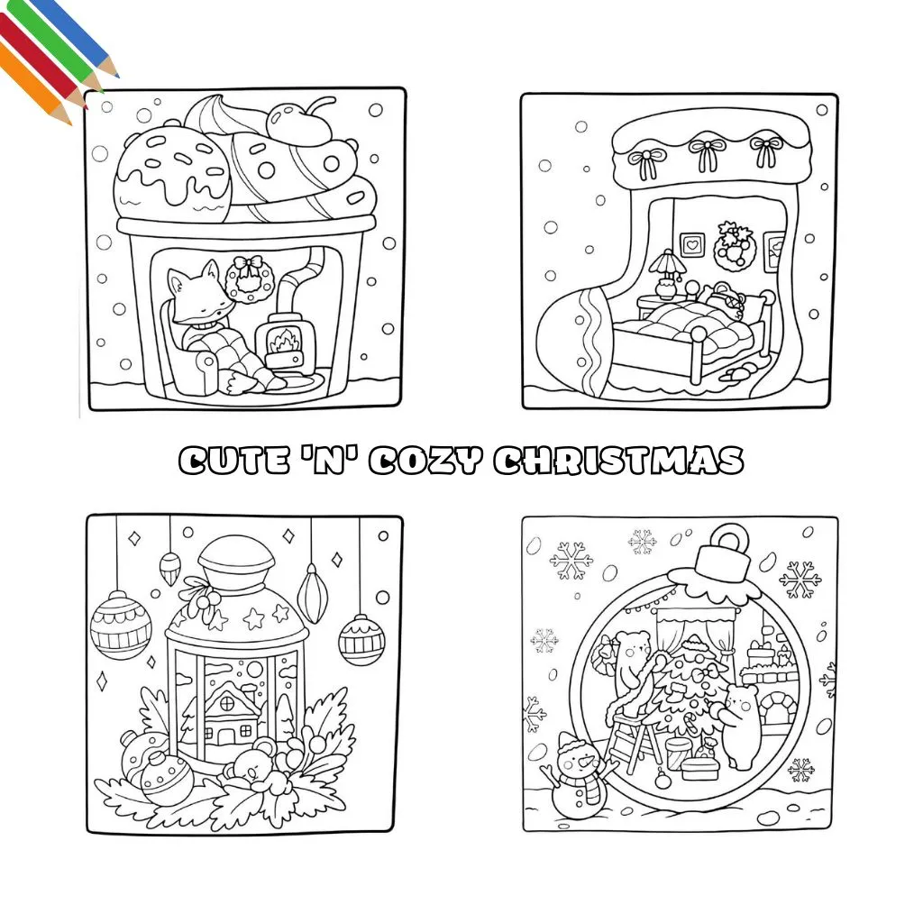 39 Dibujo para colorear Cute 'N' Cozy Christmas | Imprimir PDF gratis