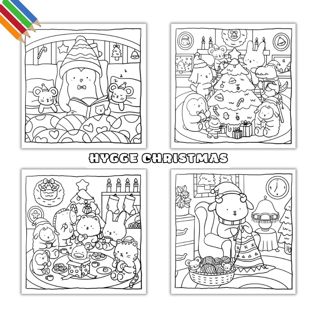 Kleurplaat Hygge Christmas Thumb