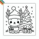 Kleurplaat Rendier thumbnail