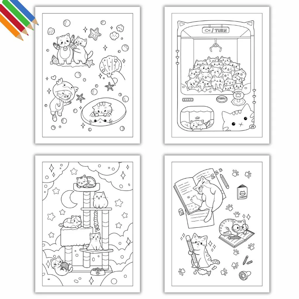 Kleurplaat Tiny Cats 7 Kleurplaat Tiny Cats thumbnail