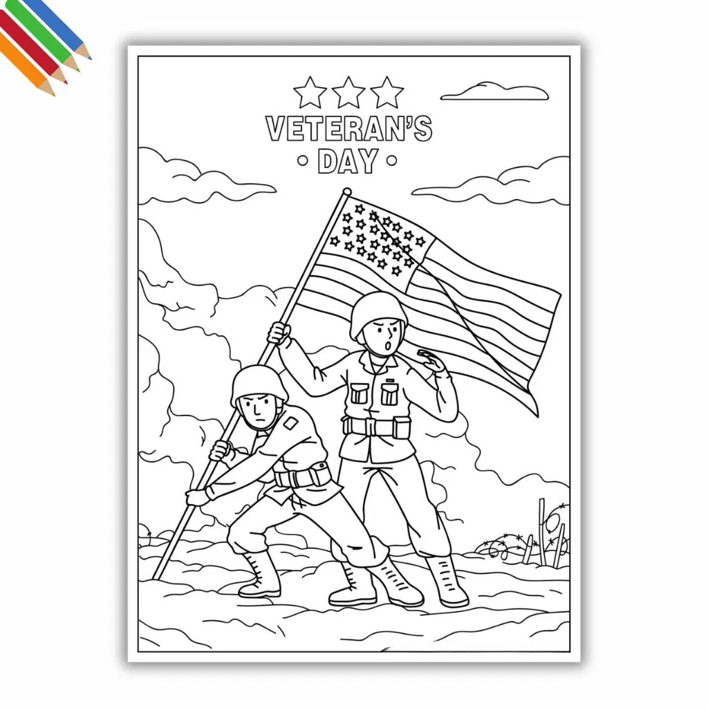 Kleurplaat Veteranen dag thumbnail