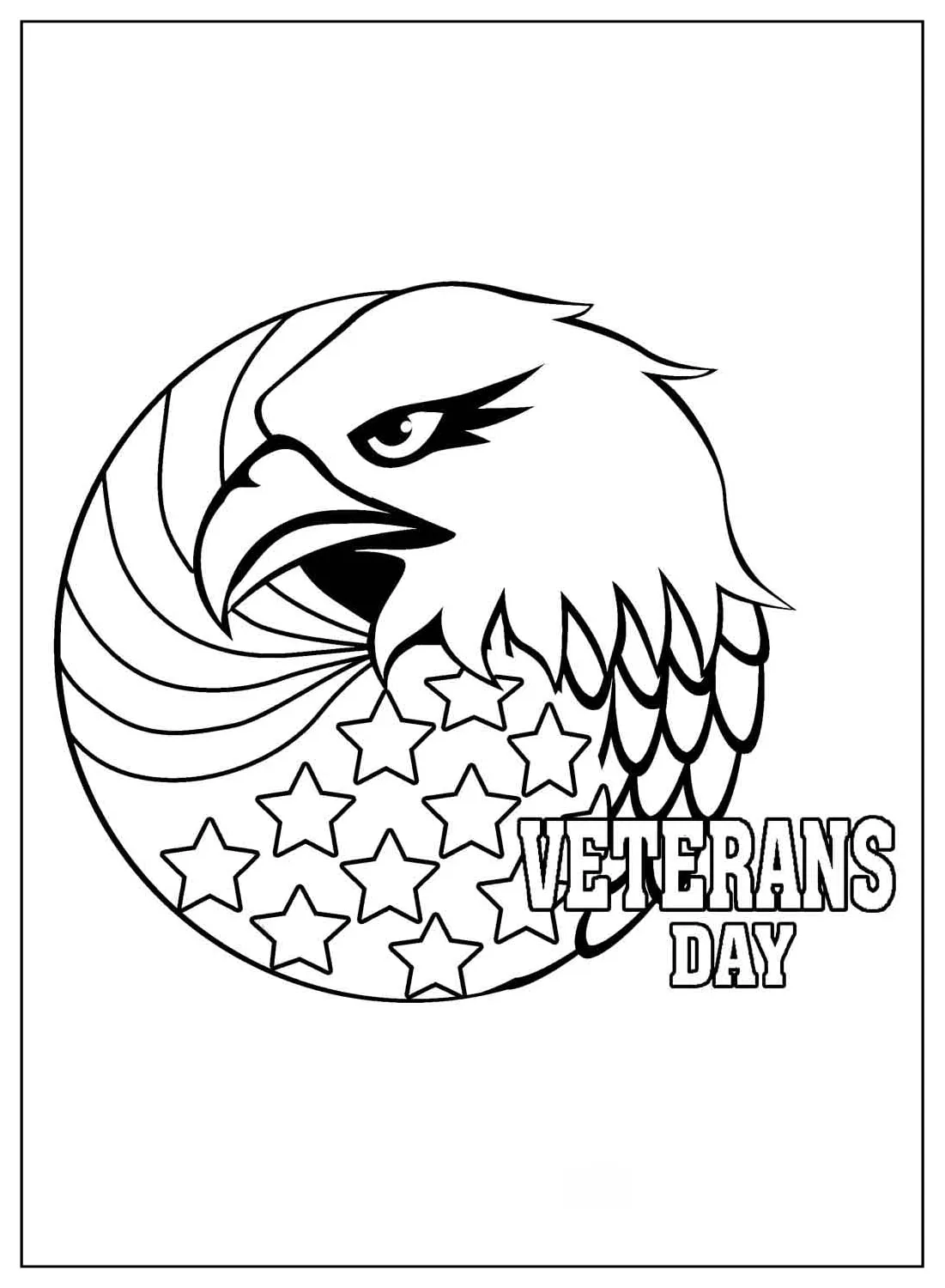 Printbare Veteranen dag kleurplaat
