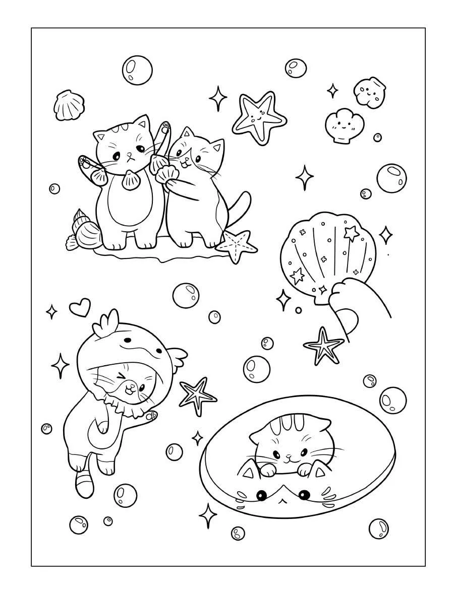 Kleurplaat Tiny Cats 19 Tekening Tiny Cats