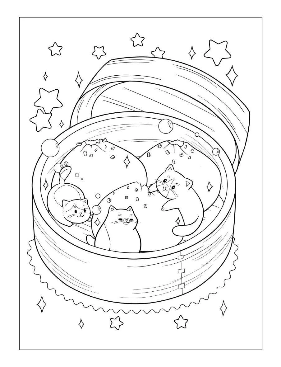 Kleurplaat Tiny Cats 36 Tiny Cats PDF gratis print