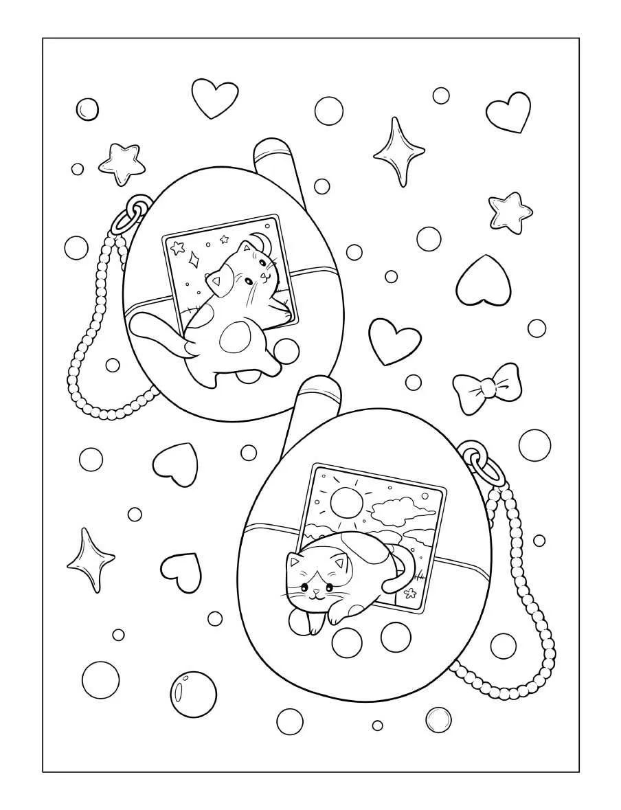 Kleurplaat Tiny Cats 41 Tiny Cats PDF tekening gratis