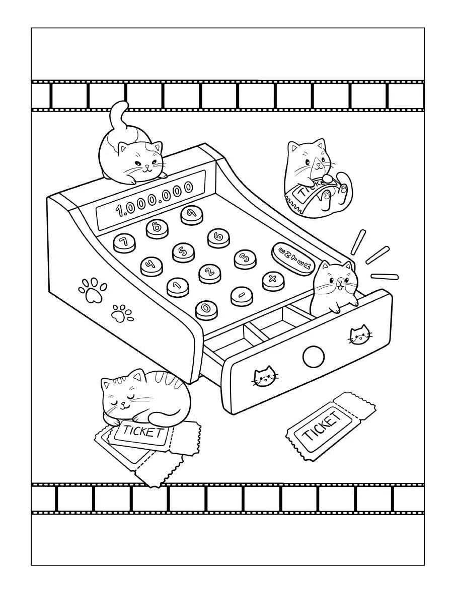 Kleurplaat Tiny Cats 42 Tiny Cats PDF tekening