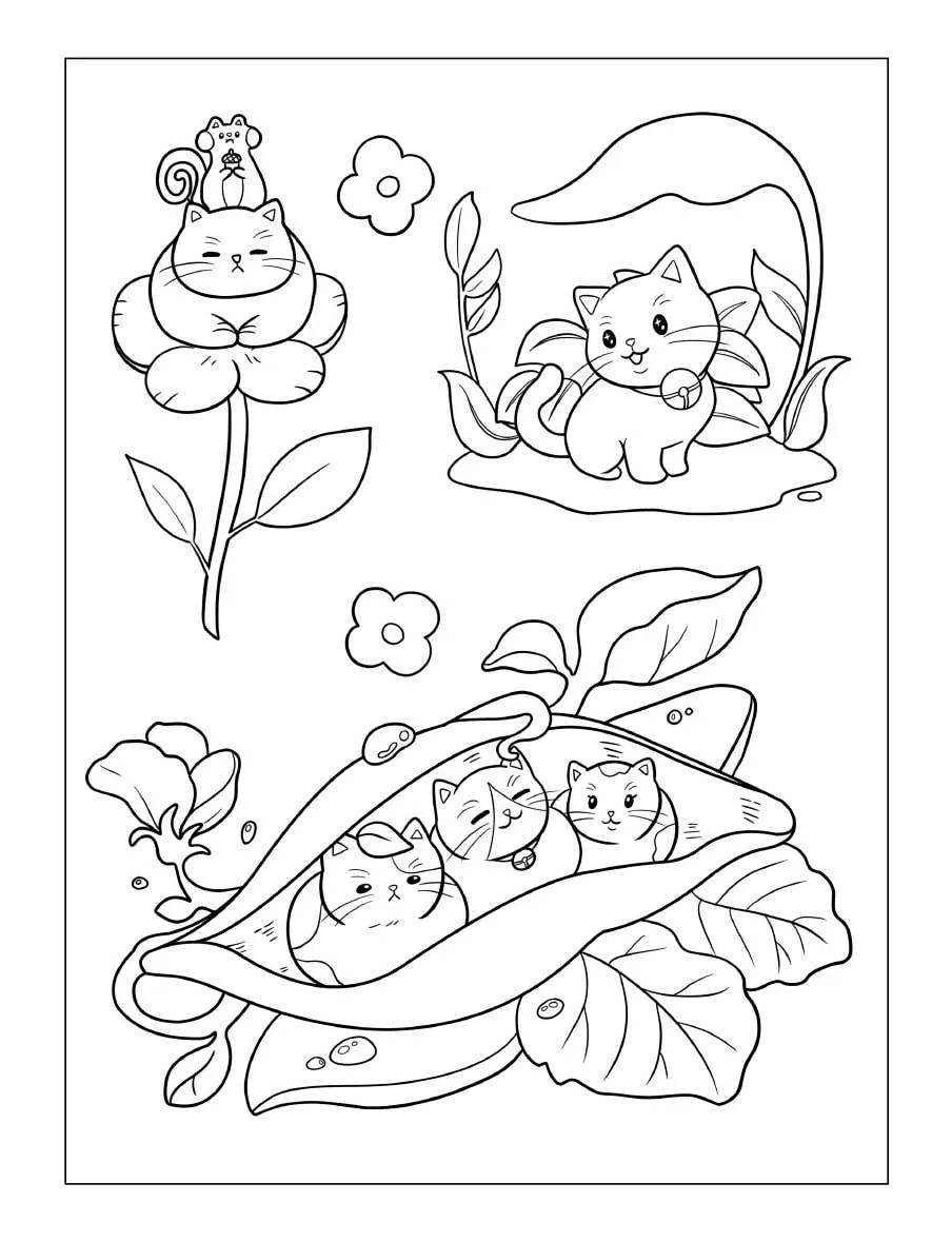 Kleurplaat Tiny Cats 43 Tiny Cats PDF