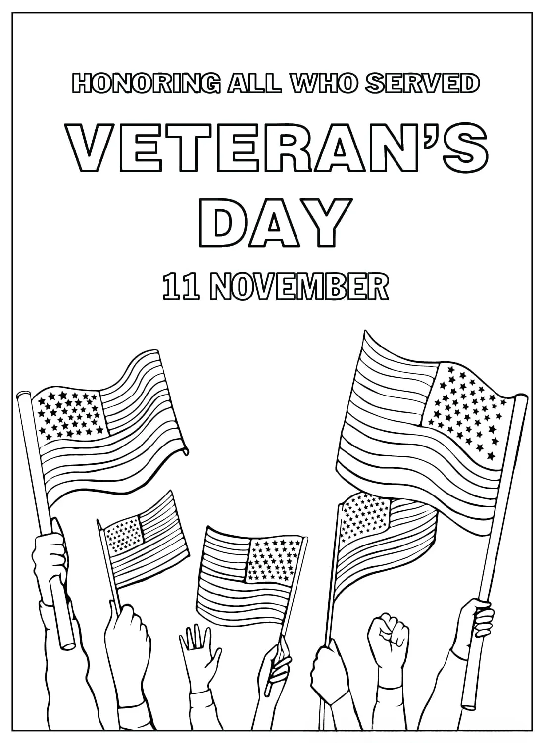 Veteranen dag kleurboek downloaden gratis