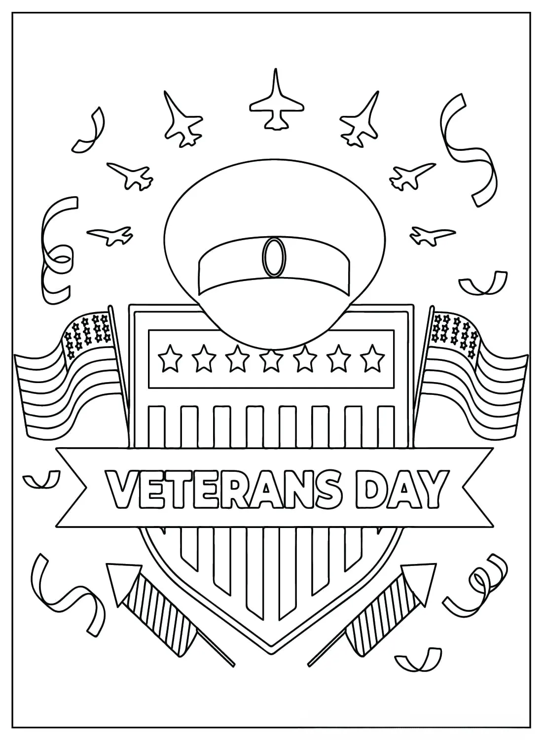 Veteranen dag kleurboek downloaden