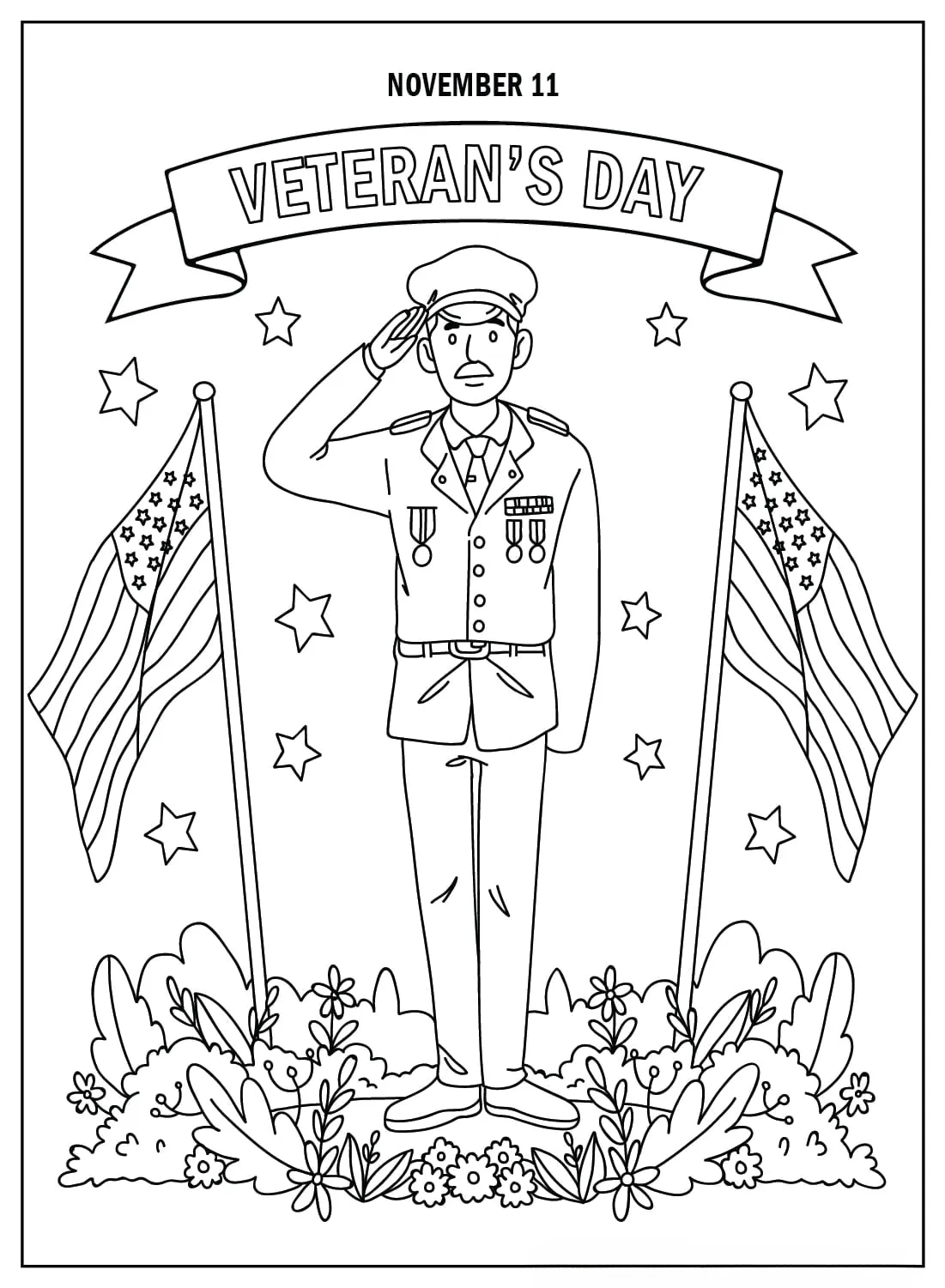 Veteranen dag kleurboek gratis downloaden_1