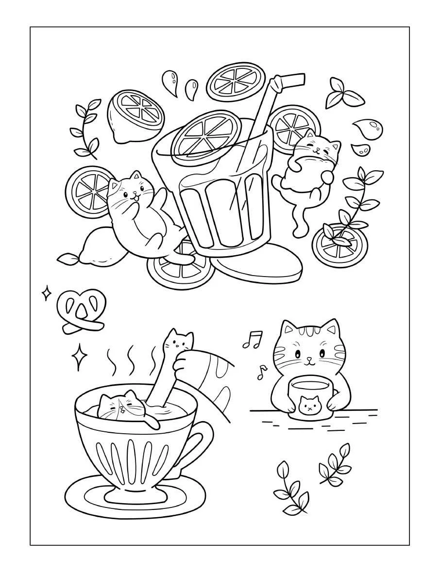 Kleurplaat Tiny Cats 8 gratis download Tiny Cats kleurplaat