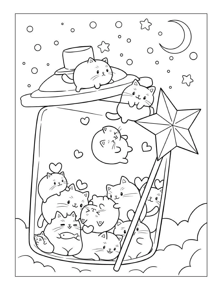 Kleurplaat Tiny Cats 12 kleurboek Tiny Cats