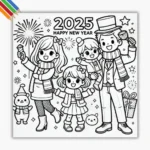Kleurplaat Gelukkig Nieuwjaar thumbnail