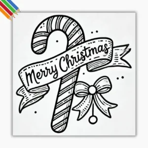 Kleurplaat Kerst Snoepgoed