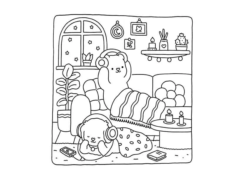 Kleurplaat Fuzzy Hygge 45 Kleurplaat Fuzzy Hygge gratis38