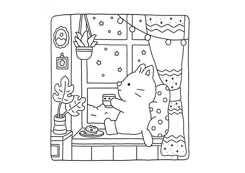 Kleurplaat Fuzzy Hygge 46 Kleurplaat Fuzzy Hygge gratis39