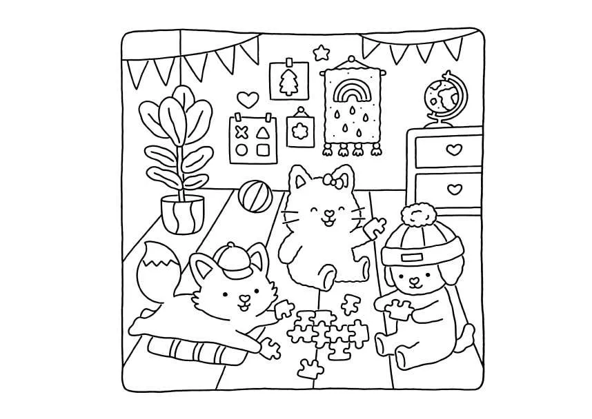 Kleurplaat Fuzzy Hygge 16 Kleurplaat Fuzzy Hygge gratis9