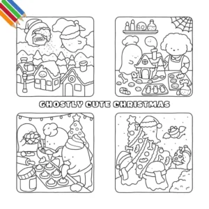 Kleurplaat Ghostly Cute Christmas