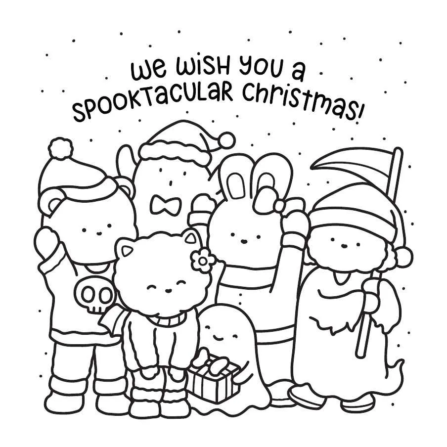 Kleurplaat Ghostly Cute Christmas 8 Kleurplaat Ghostly Cute Christmas1