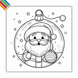 Kleurplaat Kerstballen