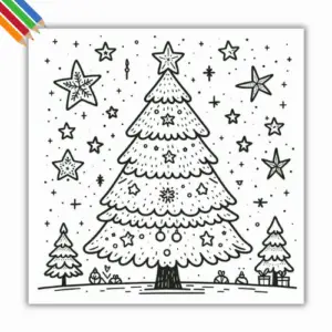 Kleurplaat Kerstboom