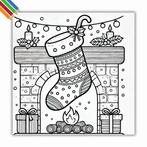 Kleurplaat Kerstsok thumbnail