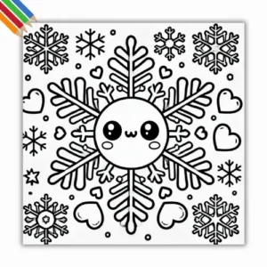 Kleurplaat Sneeuwvlok