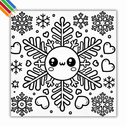 Kleurplaat Sneeuwvlok 7 Kleurplaat Sneeuwvlok thumbnail