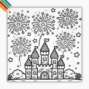 Kleurplaat Vuurwerk