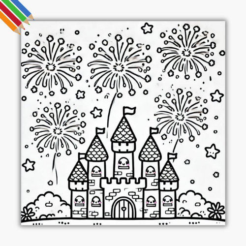 Kleurplaat Vuurwerk thumbnail