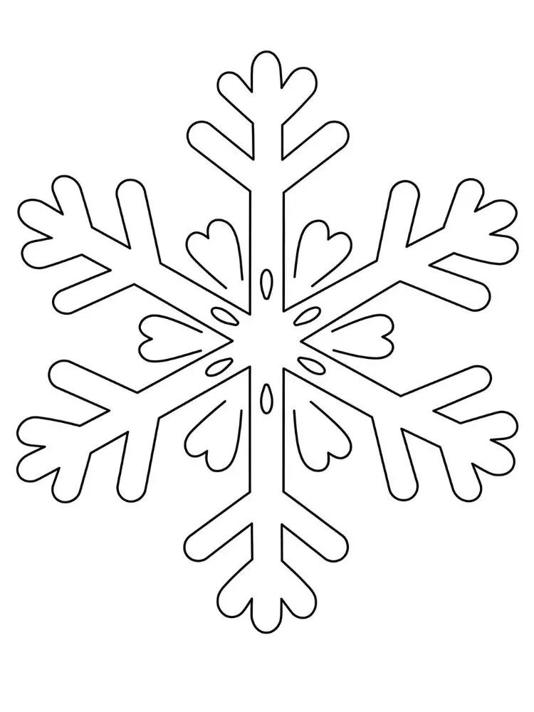 Kleurplaat Sneeuwvlok 8 harten sneeuwvlok kleurplaat