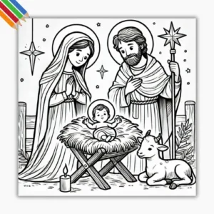 Kleurplaat Kerst Christelijk
