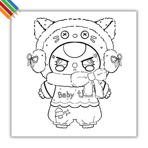 Kleurplaat Baby Three thumbnail