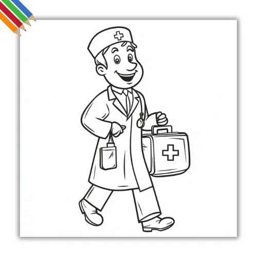 Kleurplaat Dokter thumbnail