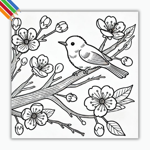 Kleurplaat Lente thumbnail