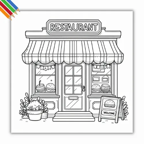 Kleurplaat Restaurant 7 Kleurplaat Restaurant thumbnail
