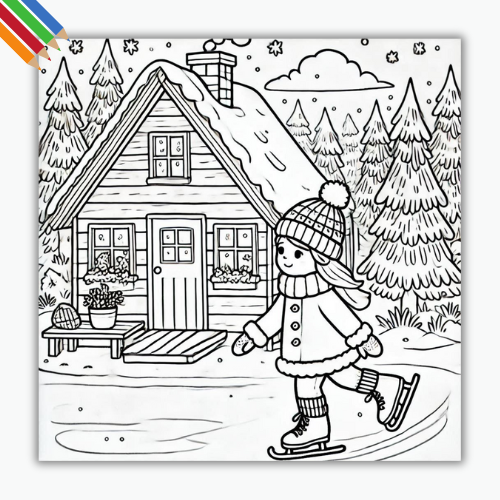 Kleurplaat Schaatsen 7 Kleurplaat Schaatsen thumbnail