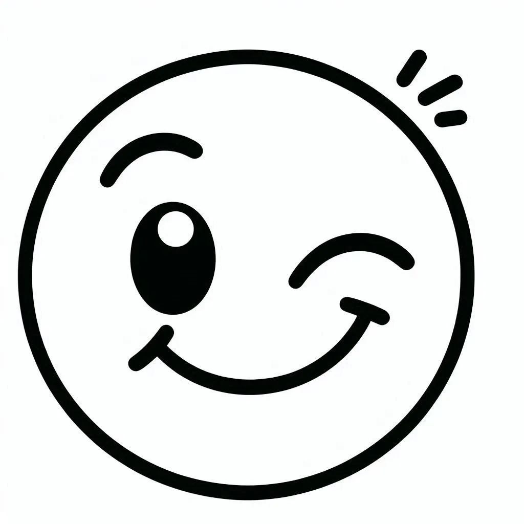 Kleurplaat Smiley Unieke2