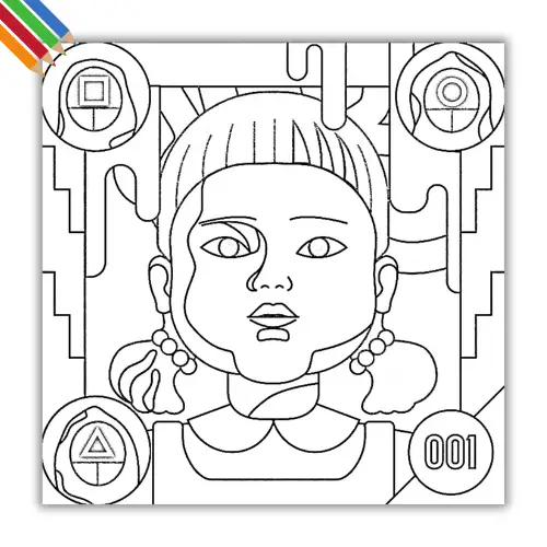 Kleurplaat Squid Game thumbnail