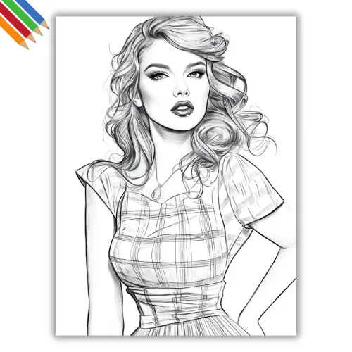 Taylor Swift Kleurplaat thumbnail