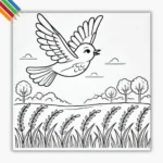 Vogel kleurplaat thumbnail