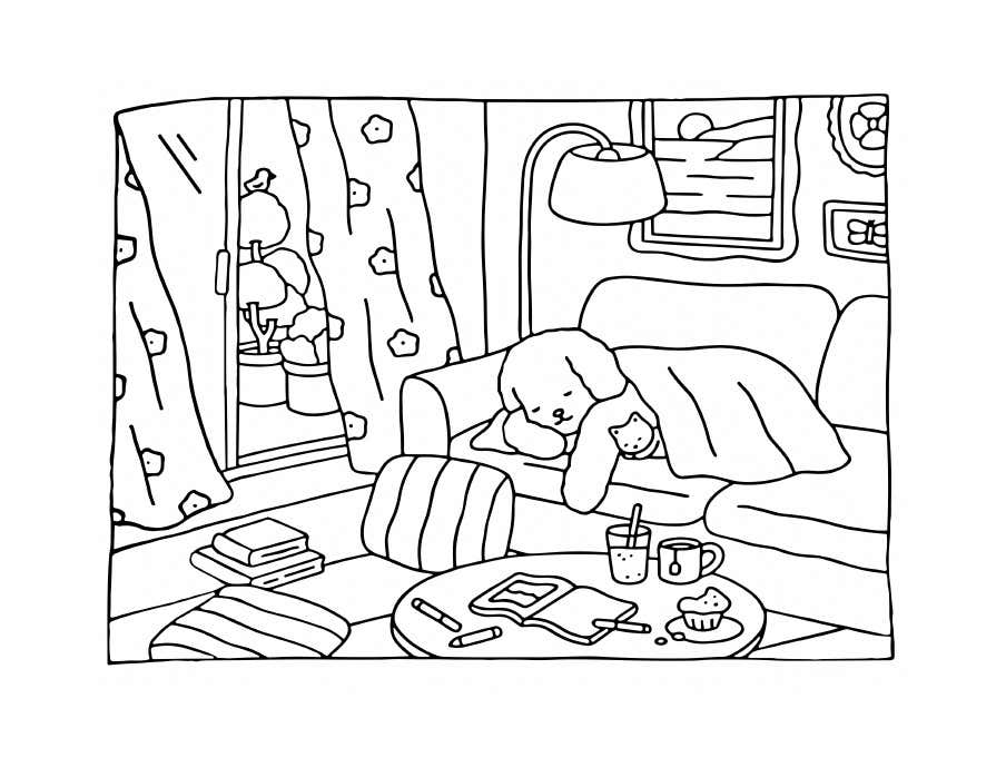 Kleurplaat Bobbie Goods Relax 103