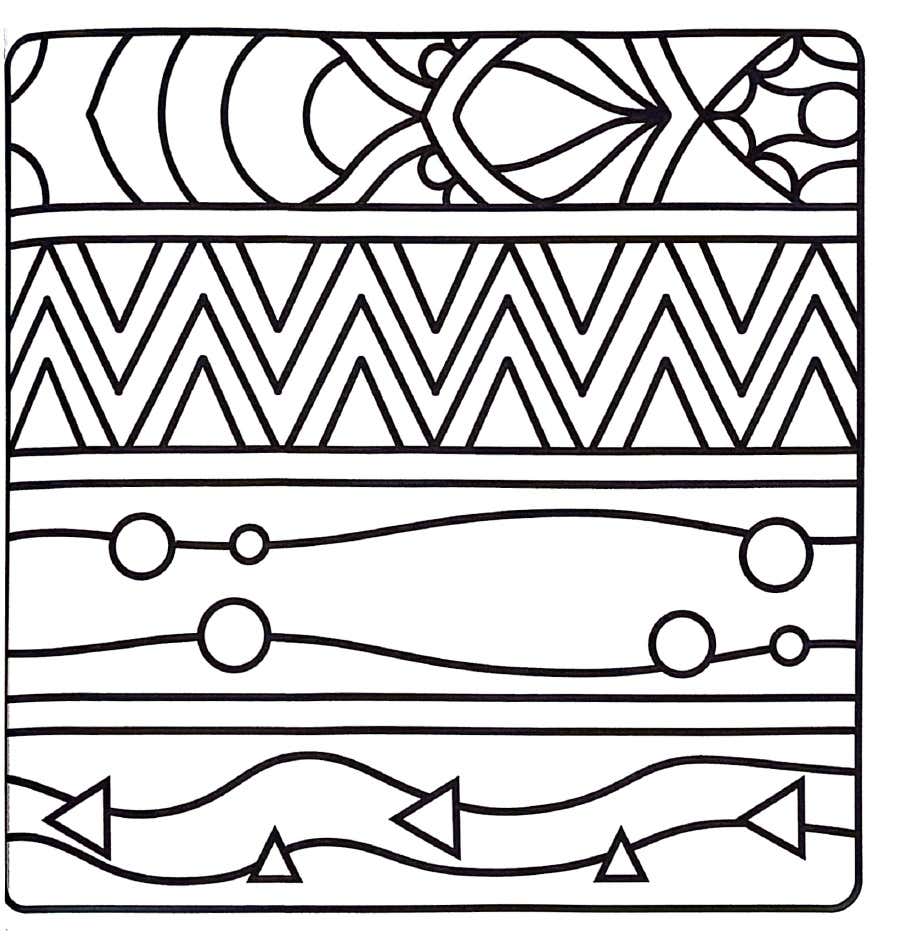 Kleurplaat Comfy Patterns 9