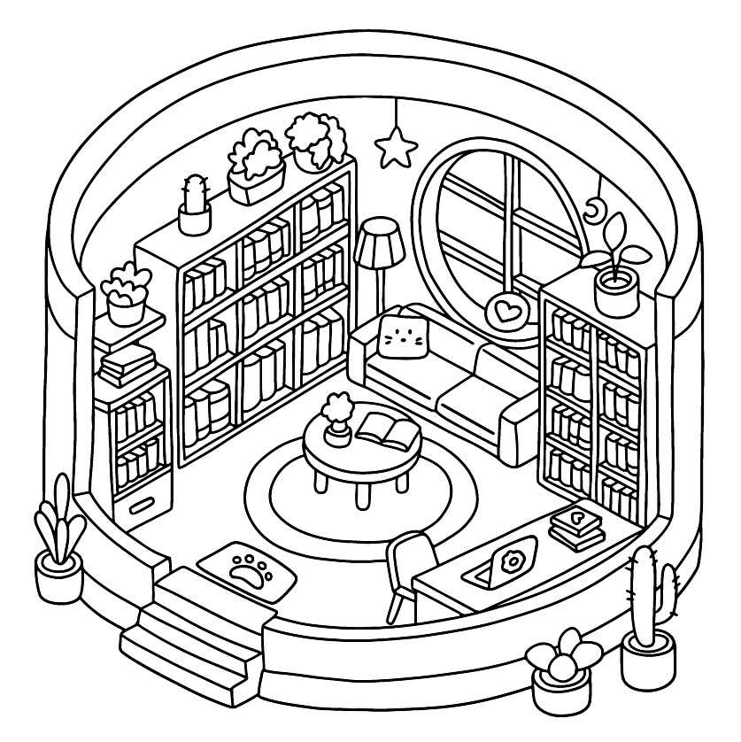 Kleurplaat Cozy Retreats 11