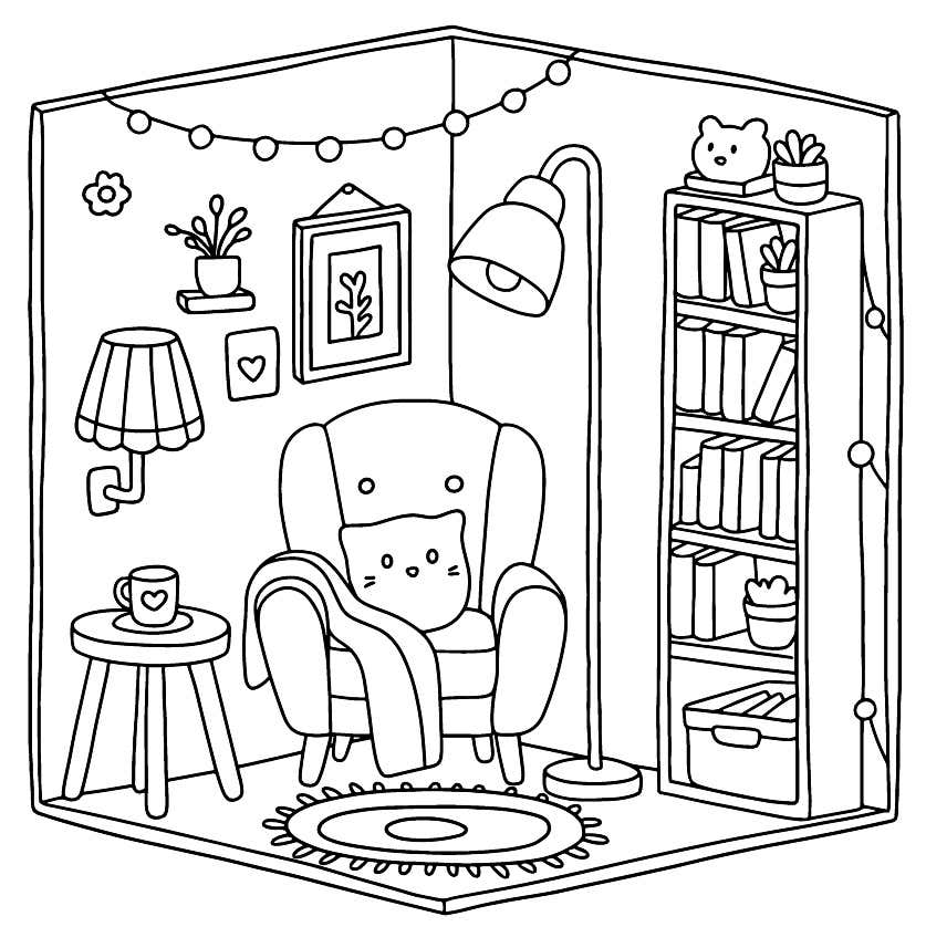 Kleurplaat Cozy Retreats 12