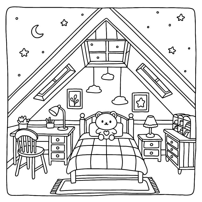 Kleurplaat Cozy Retreats 16